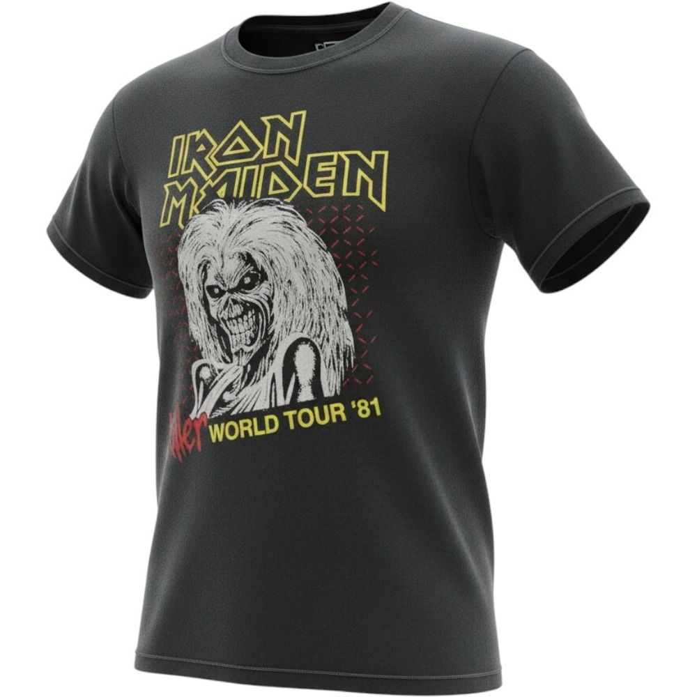 Iron Maiden Killer World Tour 81 Graphic T-Shirt Black Mens Medium